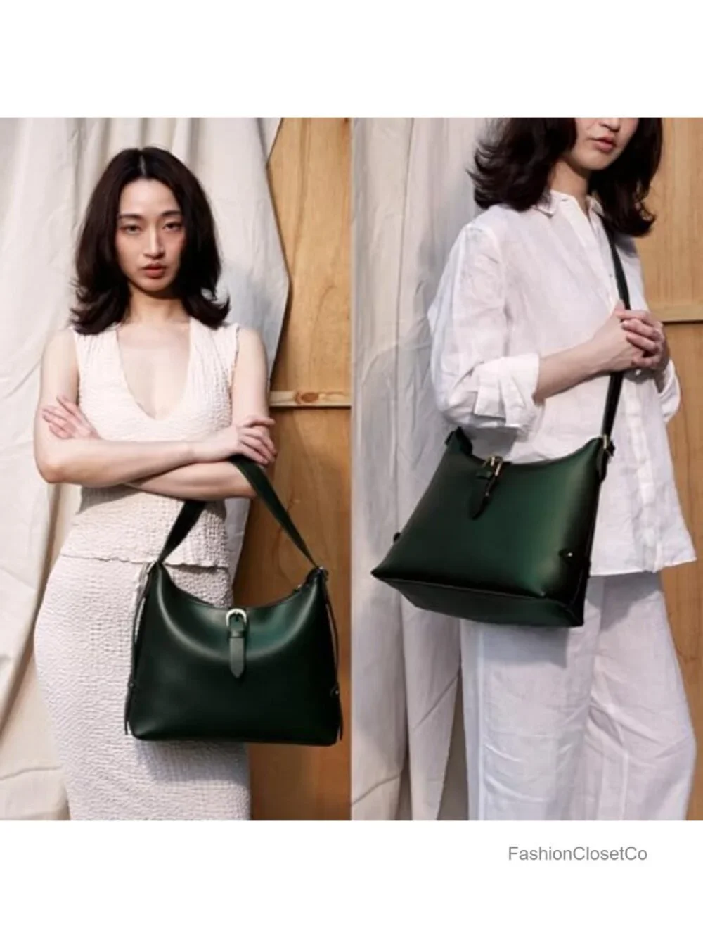 Vegan Leather Hobo Bag Women Crossbody Satchel Underarm Shoulder Purse